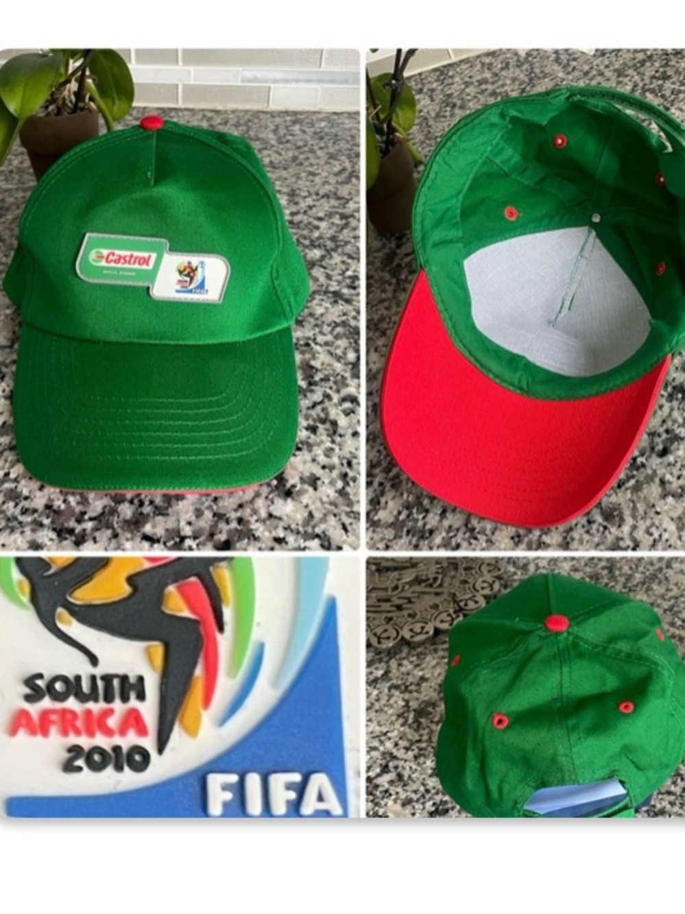 Official FIFA 2010 South Africa World Cup Cap Castrol Sponsor Green NWOT